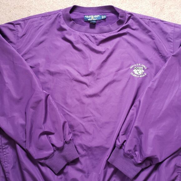 Vintage Polo Golf Ralph Lauren US Open 2000 2XL Mens Purple Windbreaker Jacket - Picture 2 of 7